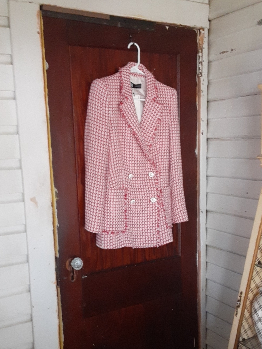 ZaraTweed Double-Breasted Blazer Jacket With Nautical Buttons